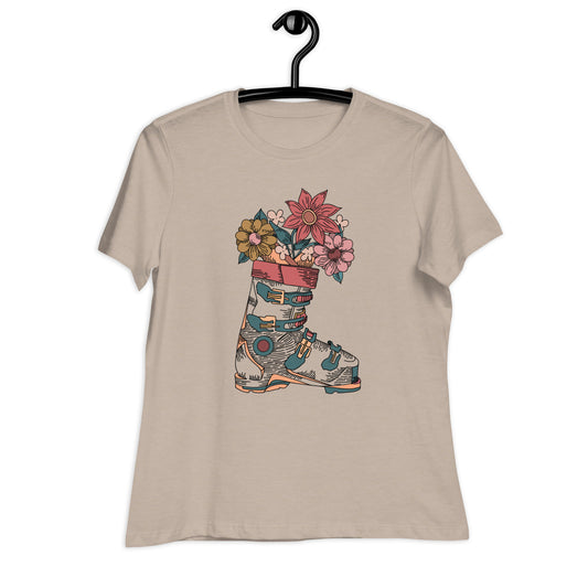 Boot and Blossom with Flowers Women's Bojo Relaxed T-Shirt